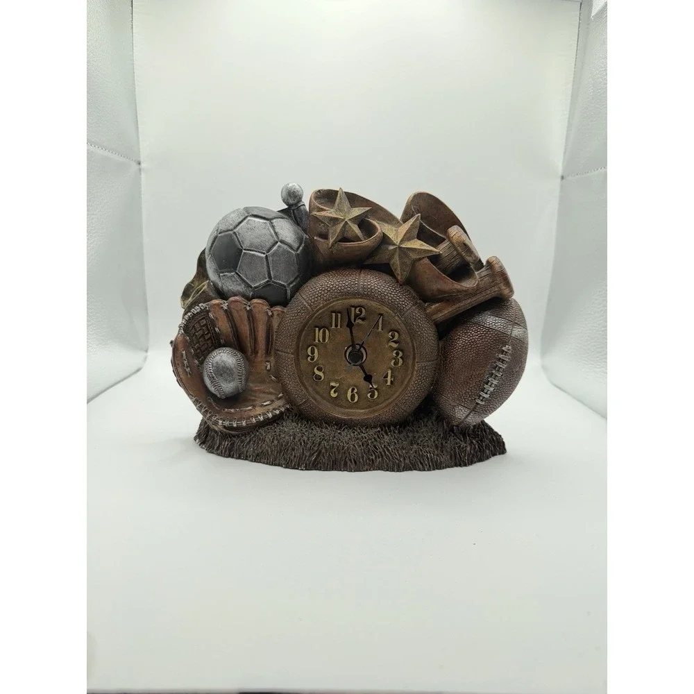 FIGI Classic Sports Tabletop Clock Basketball Football Baseball Soccer - WORKS